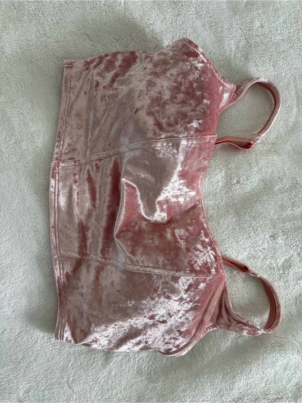 PINK Victoria's Secret Velvet Cropped Bralette - Dusty Rose